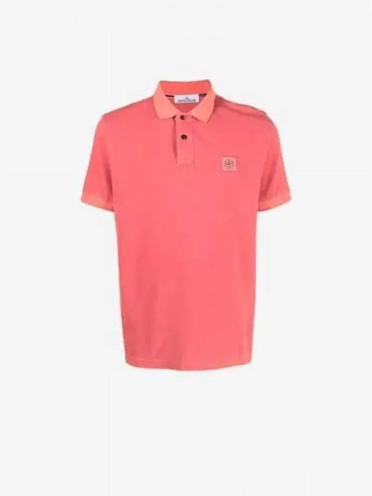 Men's Logo Patch Short Sleeve PK Shirt Cyclamen - STONE ISLAND - BALAAN.