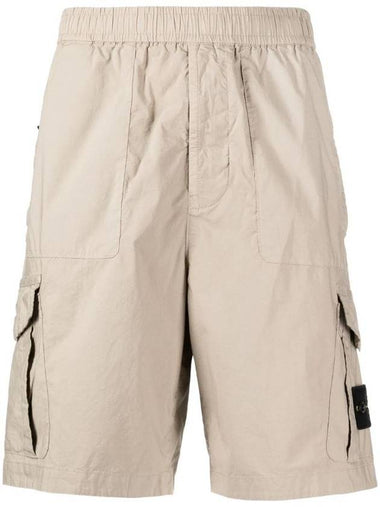 Men's Wappen Patch Bermuda Shorts Beige - STONE ISLAND - BALAAN 1