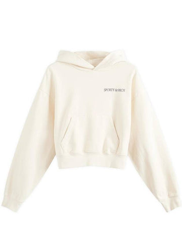 H W Club Cropped Hoodie Cream - SPORTY & RICH - BALAAN 1