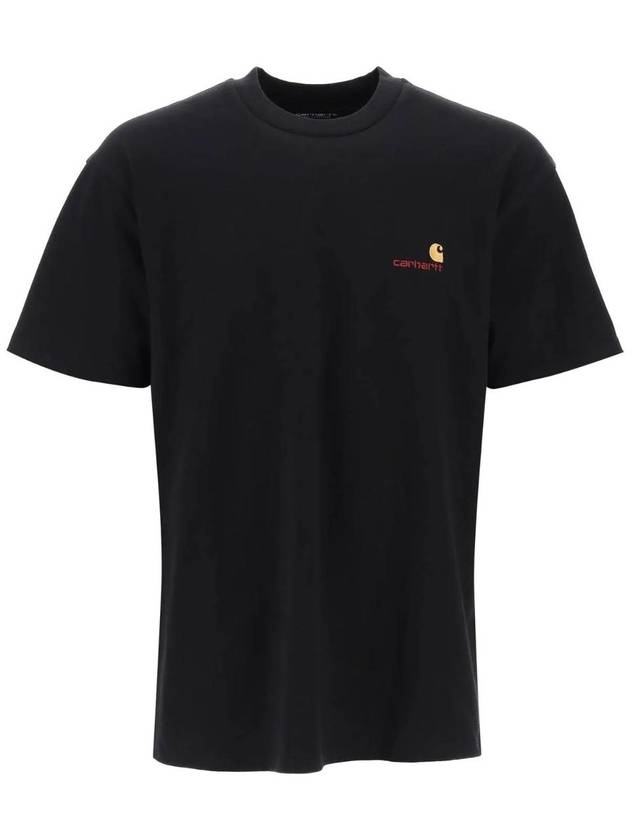 American Script Short Sleeve T-Shirt Black - CARHARTT WIP - BALAAN 1