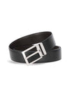 Silver Buckle Reversible Leather Belt Black - SALVATORE FERRAGAMO - BALAAN 1