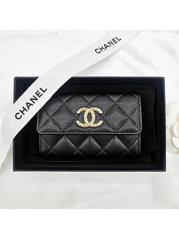 Classic Card Holder Grained Calfskin Gold Metal Black AP4089 - CHANEL - BALAAN 2