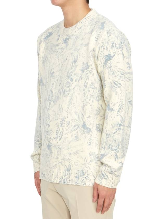 Toile De Jouy Pattern Round Neck Knit Top Heritage White - GOLDEN GOOSE - BALAAN 5