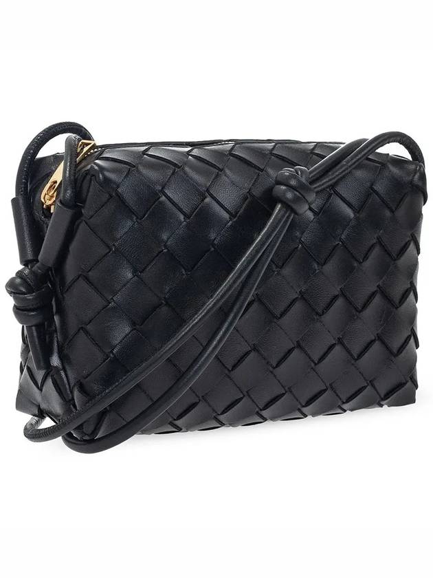 Intrecciato Loop Small Leather Cross Bag Black - BOTTEGA VENETA - BALAAN 5