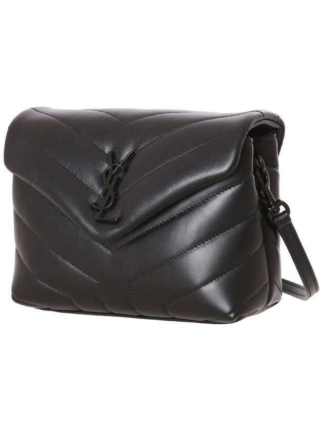 Loulou Toy Quited Leather Crosbody Bag Black - SAINT LAURENT - BALAAN 3