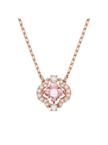 Una Sparkling Dance Clover Necklace Pink Rose Gold - SWAROVSKI - BALAAN 1