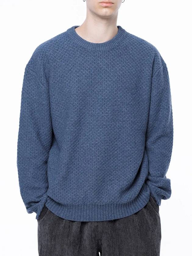 Men s M243TP05BL Hachi Oversized Round Knit Blue - CHANCE'S NOI - BALAAN 2