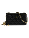 Chain Golden Ball Vanity Small Lambskin Cross Bag Black - CHANEL - BALAAN 1