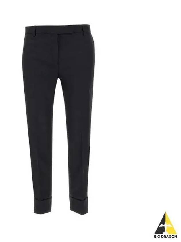 Twill Low Rise Cigarette Straight Pants Black - THOM BROWNE - BALAAN 2