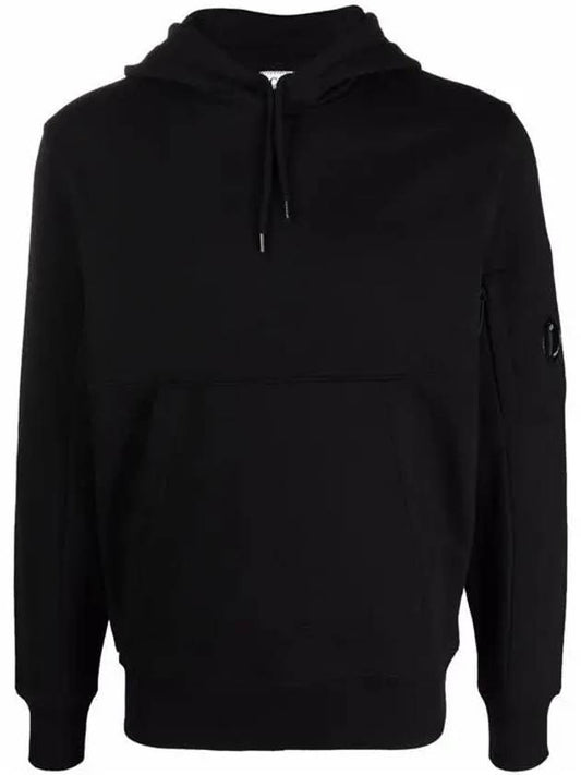 Men's Lens Wappen Fleece Hoodie Black - CP COMPANY - BALAAN 2