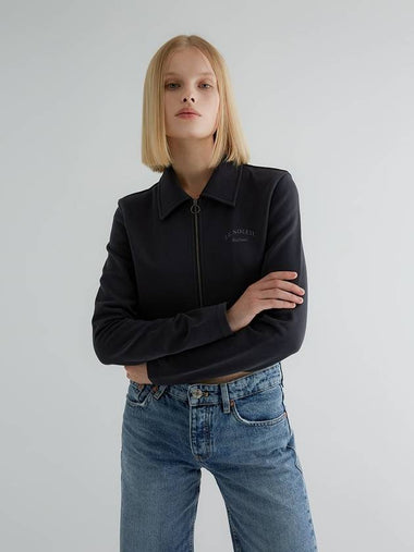 Luster Short Zip Up Jacket Charcoal - LE SOLEIL MATINEE - BALAAN 1