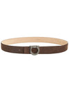 Gancini Reversible Leather Belt Brown - SALVATORE FERRAGAMO - BALAAN 4