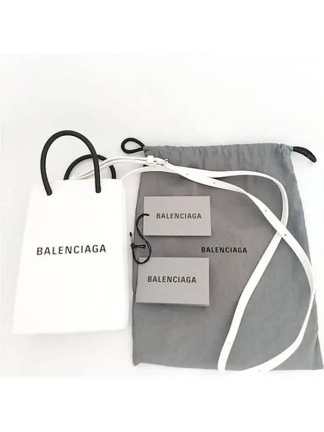 Logo Leather Phone Holder Mini Bag White - BALENCIAGA - BALAAN 4