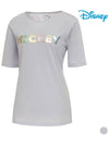 Lettering Printing Boat Neck Cotton Short Sleeve Round T-Shirt HL2LTS099 - DISNEY GOLF - BALAAN 1