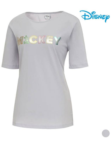 Lettering Printing Boat Neck Cotton Short Sleeve Round T-Shirt HL2LTS099 - DISNEY GOLF - BALAAN 1