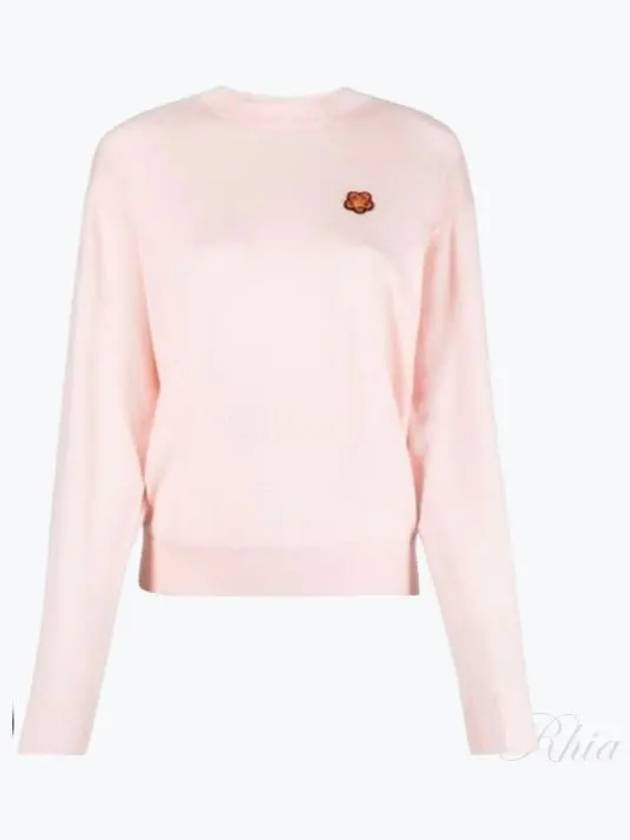 Boke Flower Logo Wool Knit Top Pink - KENZO - BALAAN 2