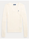 Women's Embroidered Logo Knit Top Cream - POLO RALPH LAUREN - BALAAN 2