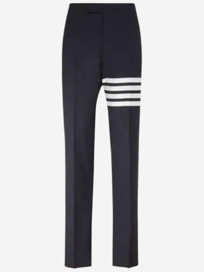 Diagonal Plain Weave Classic Wool Slacks Navy - THOM BROWNE - BALAAN 2