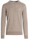 Chillax Fox Patch Classic Sweatshirt Beige Melange - MAISON KITSUNE - BALAAN 2