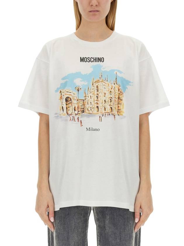 short sleeve t-shirt 07120541 1001 WHITE - MOSCHINO - BALAAN 2