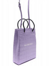 Women's Crocodile Print Shopping Tote Bag Purple - BALENCIAGA - BALAAN 4