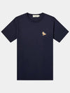 Chillax Fox Patch Classic Short Sleeve T-Shirt Navy - MAISON KITSUNE - BALAAN 2