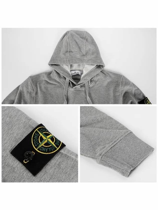 Cotton Fleece Garment Dyed Hoodie Grey - STONE ISLAND - BALAAN 6