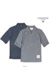 Double Face Silk Cotton Pearl Flower Button Polo Shirt Navy - THOM BROWNE - BALAAN 2