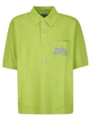 Embroidered Logo Polo Shirt Lime Green - ACNE STUDIOS - BALAAN 2