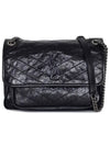 Nikki Medium Krinkle Vintage Leather Shoulder Bag Black - SAINT LAURENT - BALAAN 2