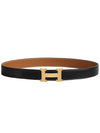 H Reversible Belt Black Gold - HERMES - BALAAN 1