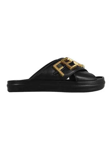 Sandals Women Logography Band Black - FENDI - BALAAN 1