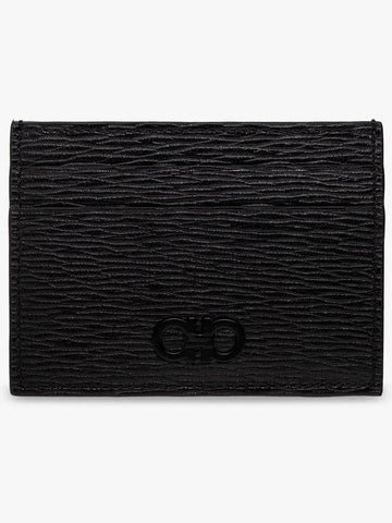 FERRAGAMO Card Case With Logo, Men's, Black - SALVATORE FERRAGAMO - BALAAN 1