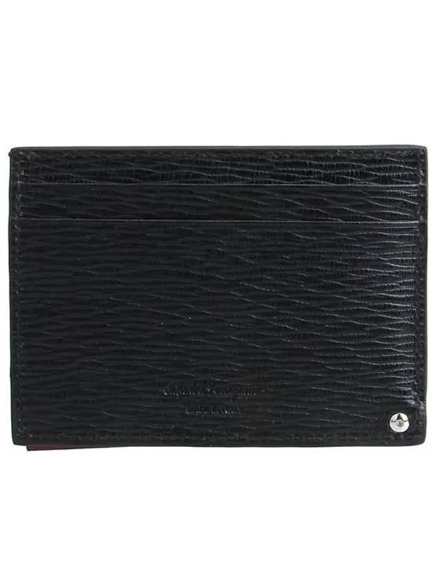 Double Gancini Leather Card Wallet Black - SALVATORE FERRAGAMO - BALAAN 5