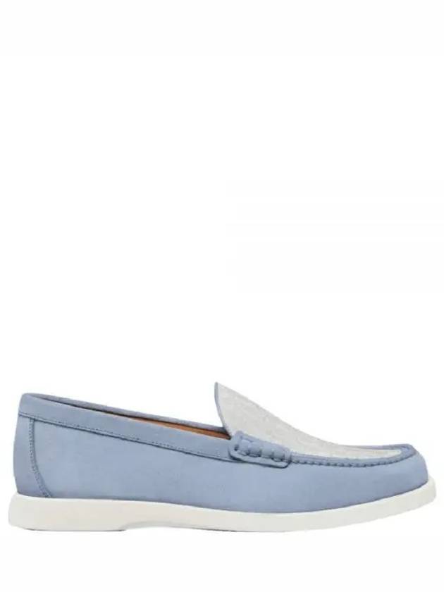 Granville Loafers Blue Suede and Gray White Oblique Jacquard - DIOR - BALAAN 2