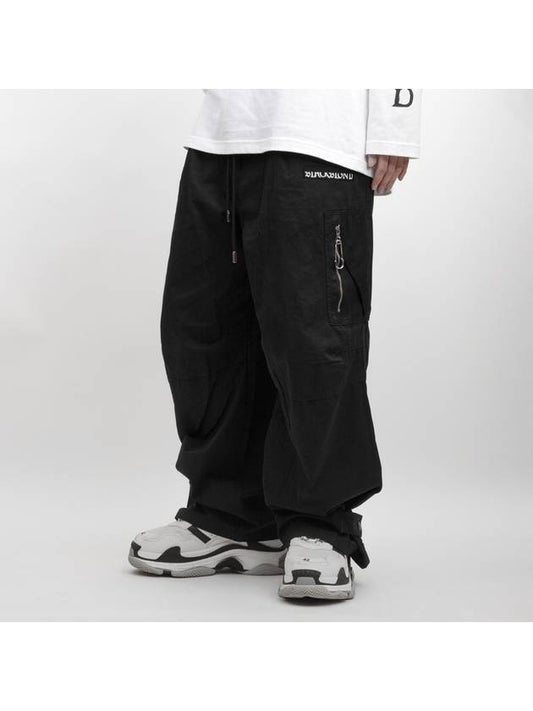 BBD Hidden Guts Logo Wide Cargo Pants Black - BLACKBLOND - BALAAN 1