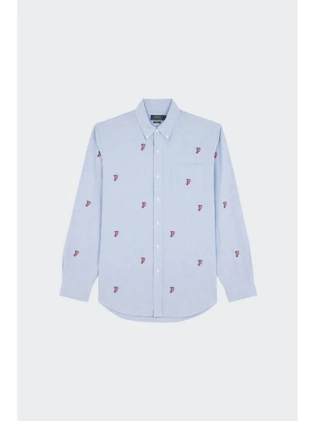 All Over P-Wing Classic Fit Long Sleeve Shirt Light Blue - POLO RALPH LAUREN - BALAAN 2