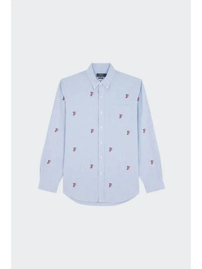 All Over P-Wing Classic Fit Long Sleeve Shirt Light Blue - POLO RALPH LAUREN - BALAAN 2