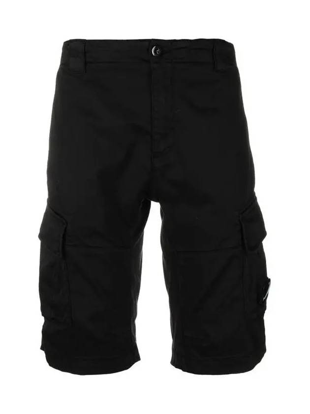 Lens Wappen Cotton Cargo Shorts Black - CP COMPANY - BALAAN 3