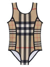 Kids Contrast Check Stretch One Piece Swimsuit 8061849 4Y 6Y - BURBERRY - BALAAN 1