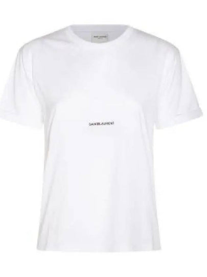 Rive Gauche Short Sleeve T-Shirt White - SAINT LAURENT - BALAAN 2