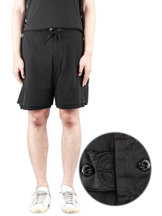 Wappen Patch Shadow Bermuda Shorts Black - STONE ISLAND - BALAAN 2