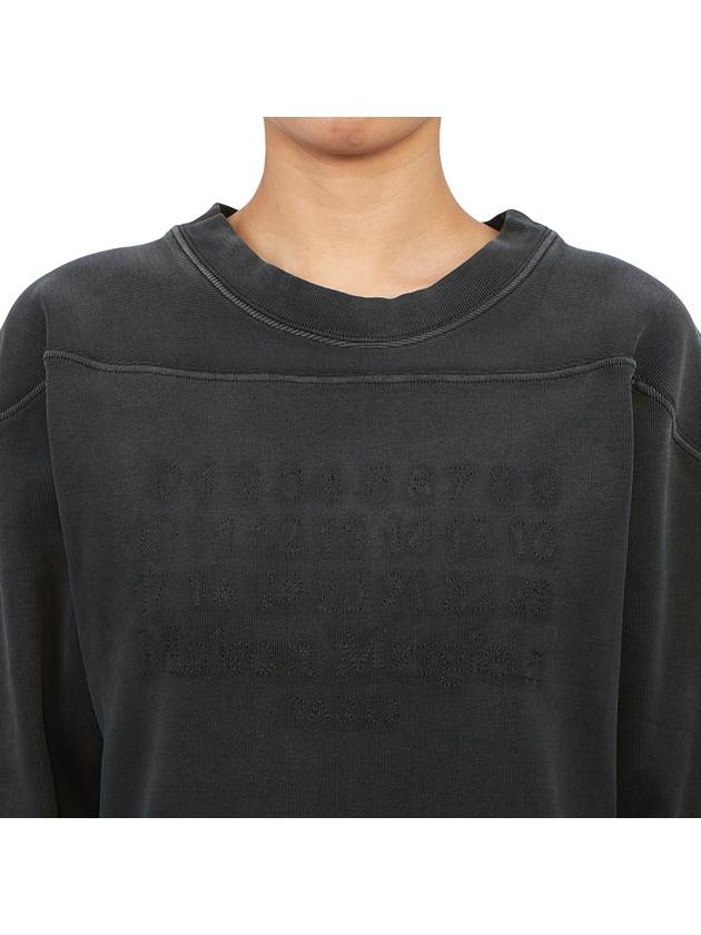 Numeric Stitch Cotton Long Sleeve T-Shirt Black - MAISON MARGIELA - BALAAN 8