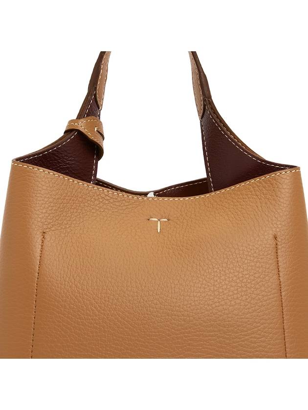 Logo Mini Leather Tote Bag Brown - TOD'S - BALAAN 11