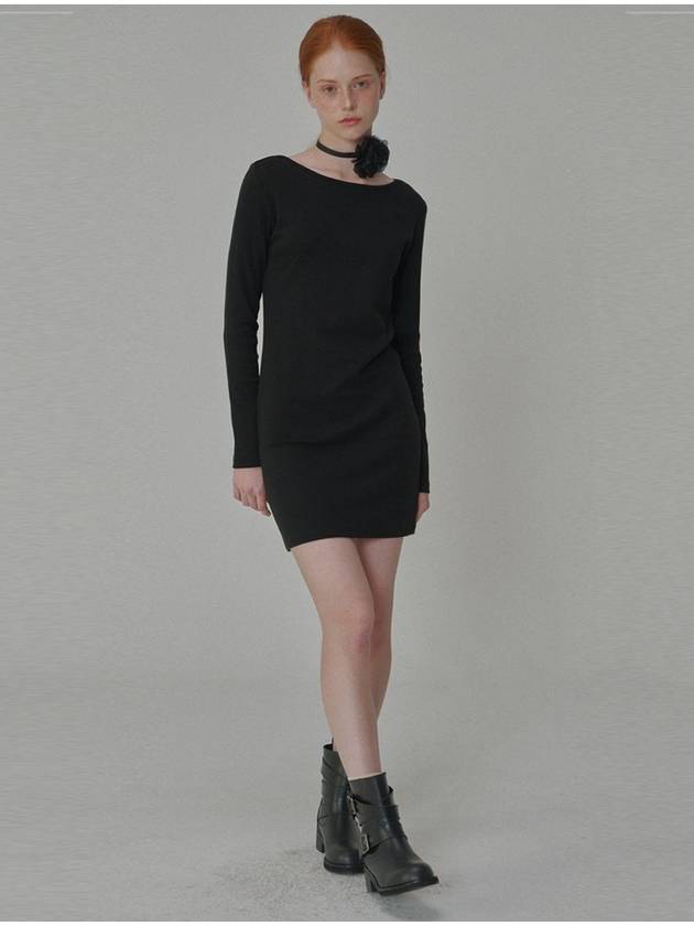 Basic Slim Jersey Mini Dress Black - OPENING SUNSHINE - BALAAN 4