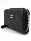 Classic Caviar Zippered Silver Card Wallet - CHANEL - BALAAN 4