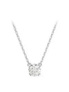 Stilla Round Zirconia Pendant Necklace Silver - SWAROVSKI - BALAAN 3