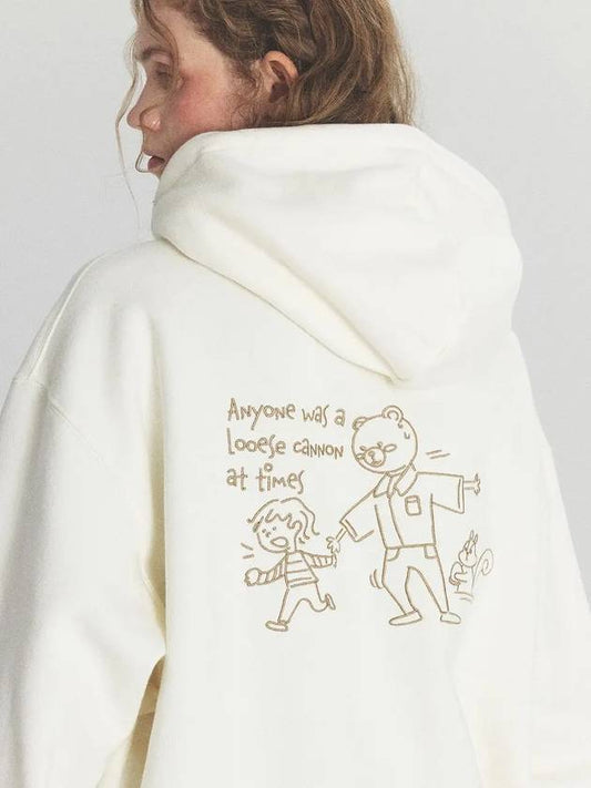 Cannon Bear Embroidered Hoodie Cream - CPGN STUDIO - BALAAN 2