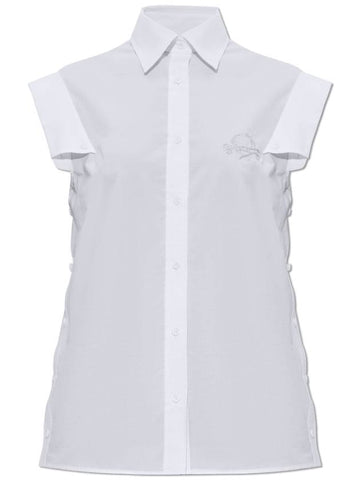 Moschino Sleeveless Shirt, Women's, White - MOSCHINO - BALAAN 1