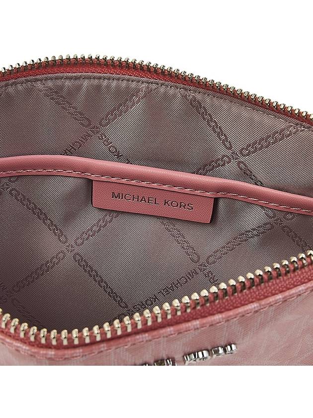 Jet Set Charm Logo Embellished Wristlet Clutch Bag Pink - MICHAEL KORS - BALAAN 10